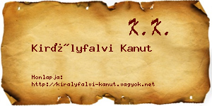 Királyfalvi Kanut névjegykártya